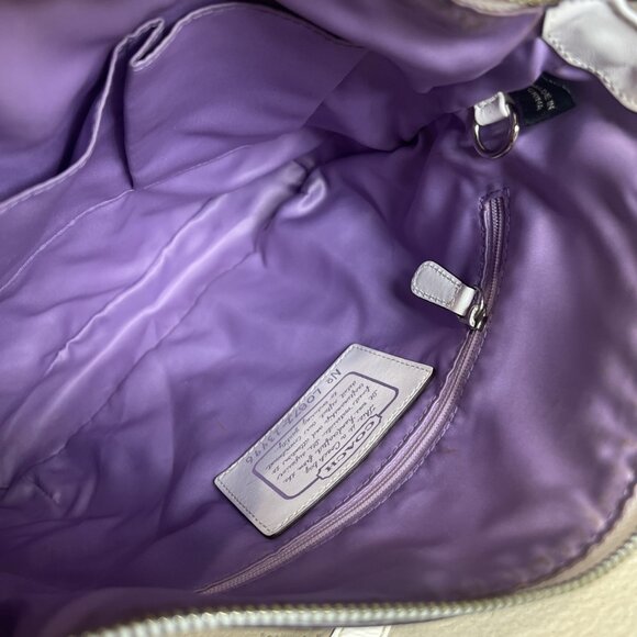 COACH (2008) GRAY WHITE Silver Patchwork Shoulder Hobo BAG 13496 - Picture 7 of 11